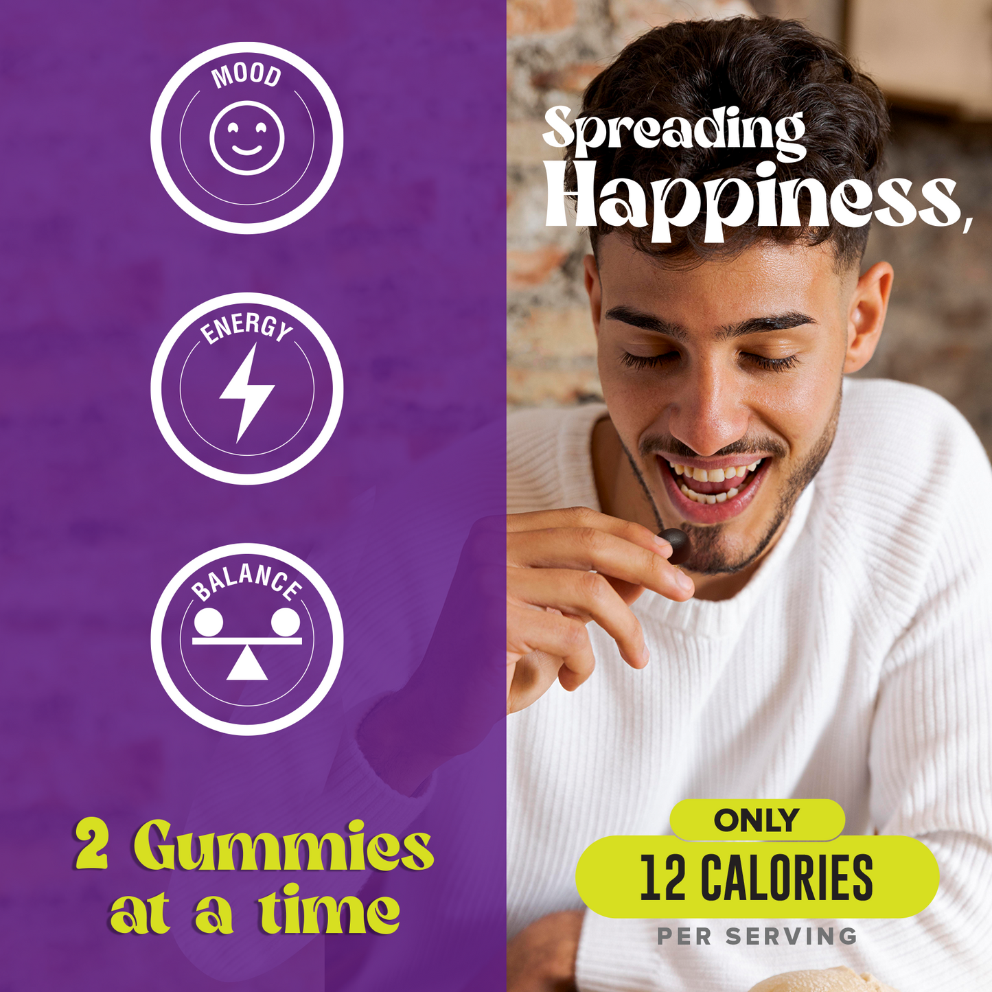 Happy Drops 1500 mg Supplement Daily Mood Superfood Happy Gummies with ashwagandha Chaga Saffron